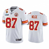 Men & Women & Youth Kansas City Chiefs #87 Travis Kelce White Super Bowl LVII Patch And 4-star C Patch Vapor Untouchable Limited Stitched Jersey,baseball caps,new era cap wholesale,wholesale hats
